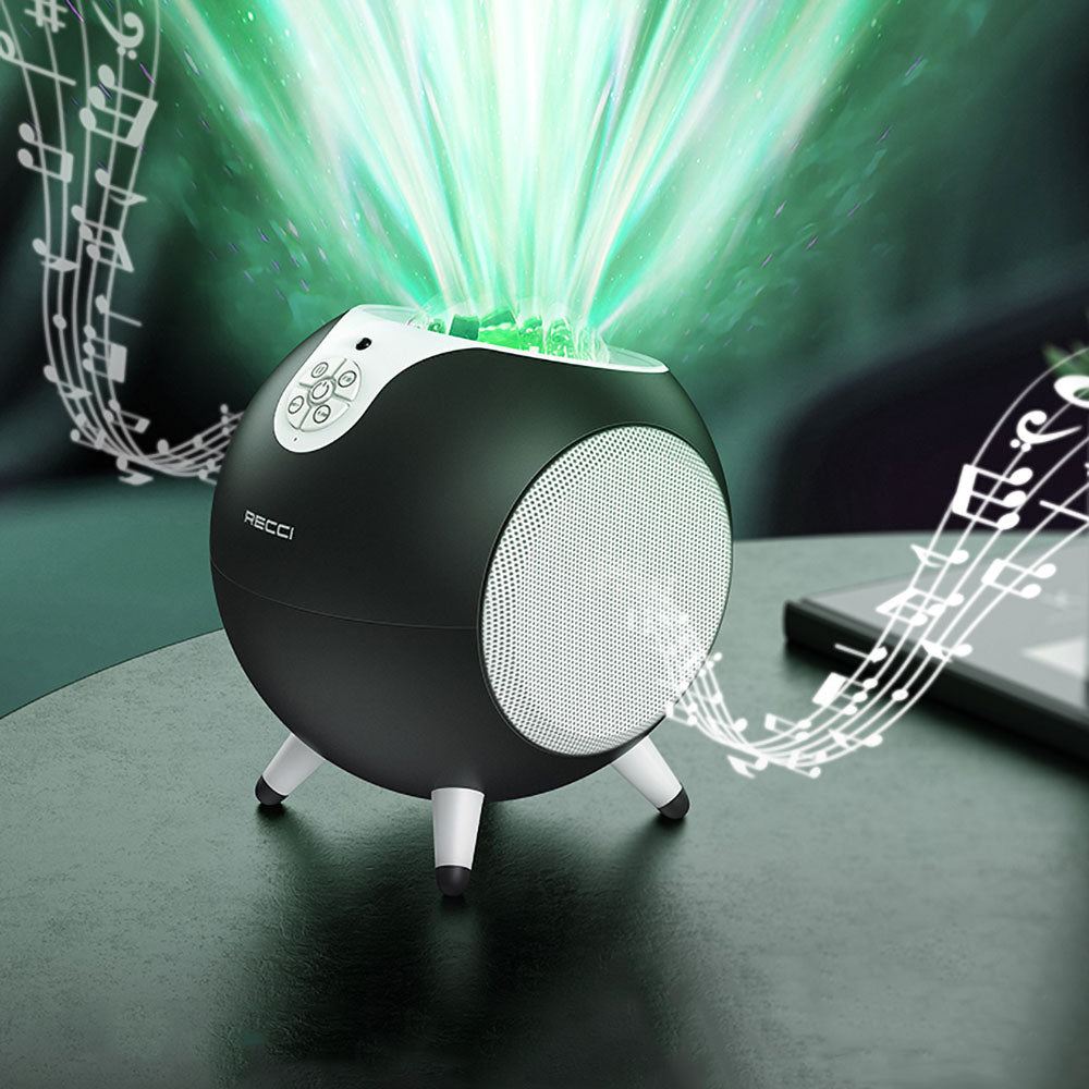 Recci RSK-W22 Starry Sky Serisi Hi-Fi Aurora Lambalı Wireless Bluetooth 5.2 Speaker Hoparlör 10W Siyah