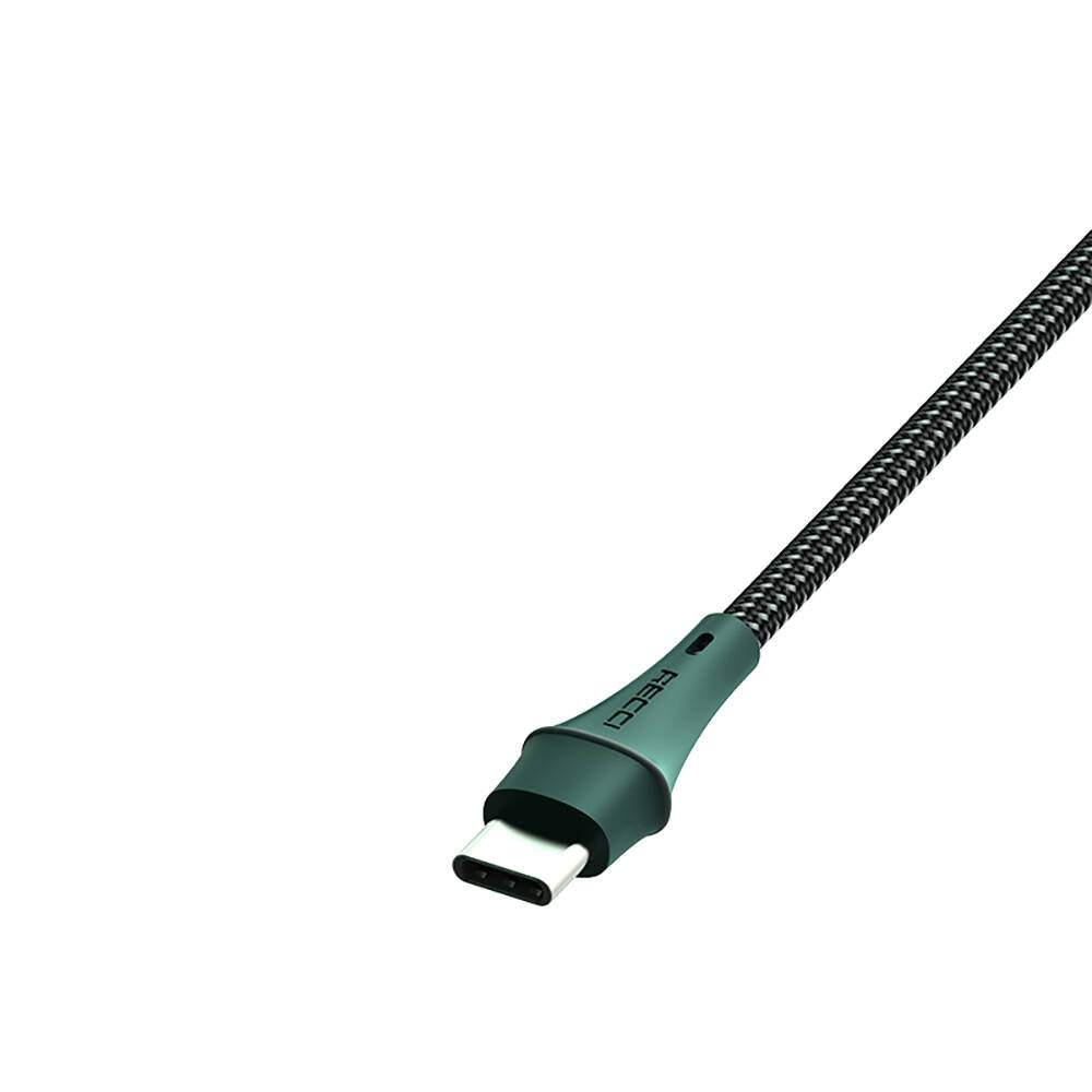Recci RTC-N19C Genbu Serisi USB-A to Type-C 3A Hızlı Şarj Özellikli Şarj ve Data Kablosu 1M Siyah