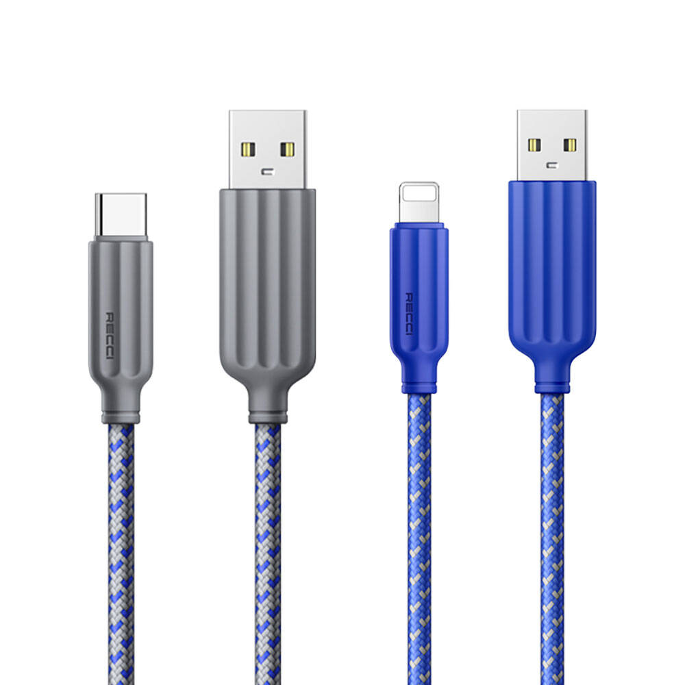 Recci RTC-N23C 3A Hızlı Şarj Özellikli Type-C to USB-A Kablo 1M Gri