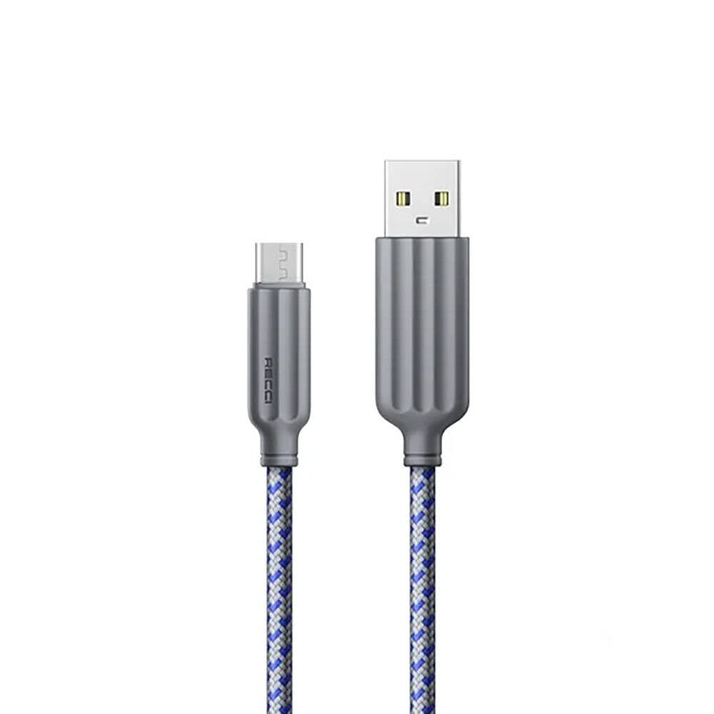 Recci RTC-N23M 2.4A Hızlı Şarj Özellikli Micro to USB-A Kablo 1M Mavi