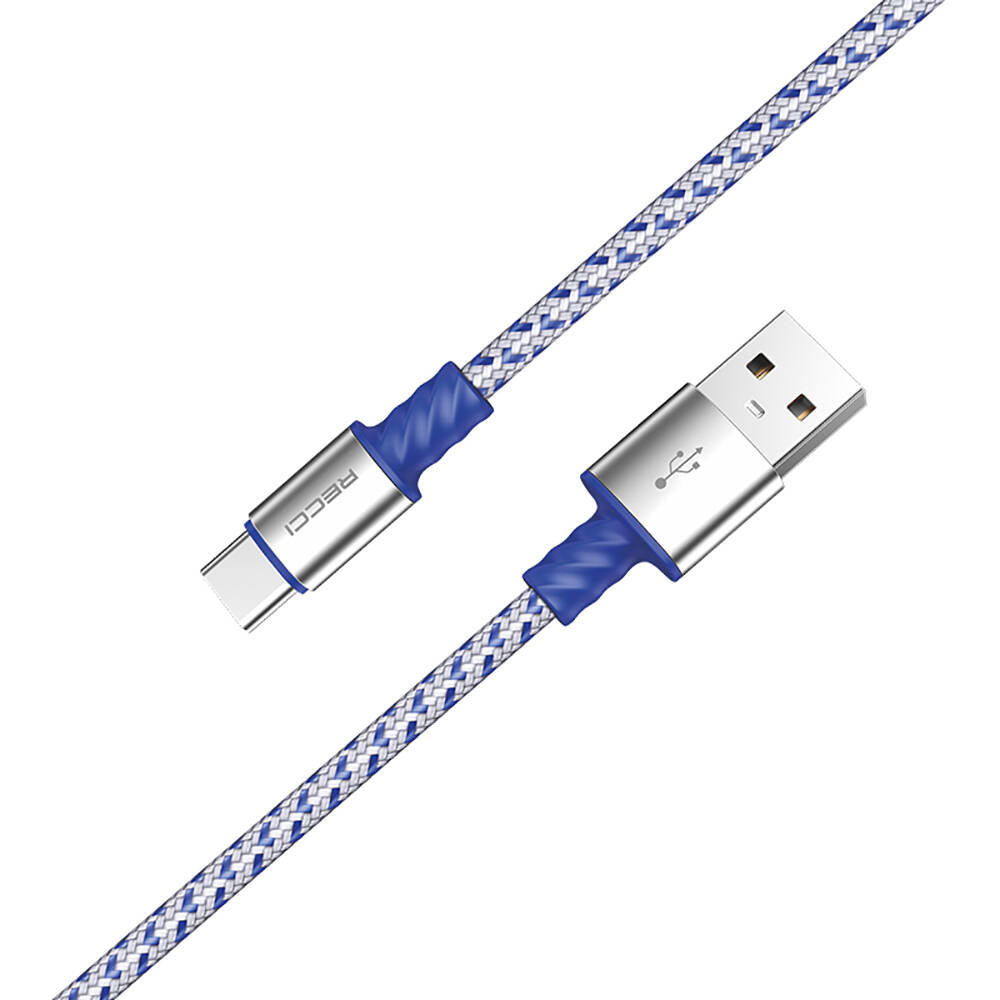 Recci RTC-N32C Instant Serisi USB-A to Type-C 3A Hızlı Şarj Özellikli Şarj ve Data Kablosu 1M Gümüş