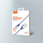 Recci RTC-N33C Instant Serisi USB-A to Type-C 3A Hızlı Şarj Özellikli Şarj ve Data Kablosu 2M Gümüş