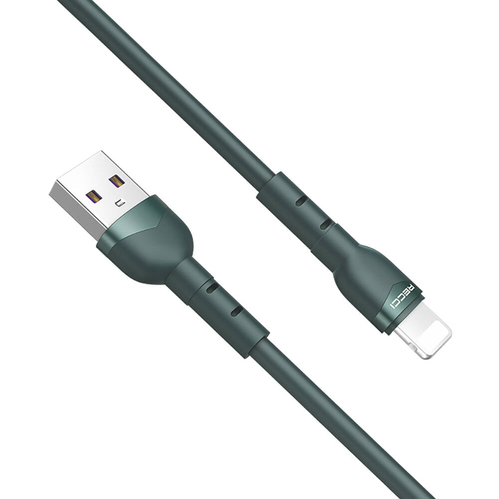 Recci RTC-N35L Hızlı Şarj Özellikli 100cm Lightning to USB-A Kablo Yeşil