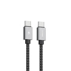 Recci RTC-P08CC Type-C to Type-C PD 100W 5A Hızlı Şarj Naylon Örgü Tasarım Şarj ve Data Kablosu 1.5M Siyah