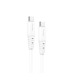 Recci RTC-P09CC Silicone Serisi 65W Hızlı Şarj Özellikli Type-C To Type-C PD Kablo 1.5M Beyaz