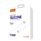 Recci RTC-P09CC Silicone Serisi 65W Hızlı Şarj Özellikli Type-C To Type-C PD Kablo 1.5M Beyaz