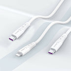 Recci RTC-P09CL Silicone Serisi 20W Hızlı Şarj Özellikli Type-C To Lightning PD Kablo 1.5M Beyaz