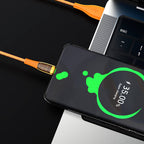 Recci RTC-P19C Amber Serisi USB-A to Type-C 6A Şeffaf Tasarım Şarj ve Data Kablosu 1.5M Turuncu