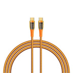 Recci RTC-P19CC Amber Serisi Type-C to Type-C PD 100W Şeffaf Tasarım Şarj ve Data Kablosu 1.5M Turuncu