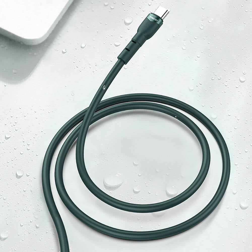 Recci RTC-P35CL Hızlı Şarj Özellikli 100cm Type-C to Lightning Kablo Yeşil