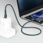 Recci RTC-P35CL Hızlı Şarj Özellikli 100cm Type-C to Lightning Kablo Yeşil