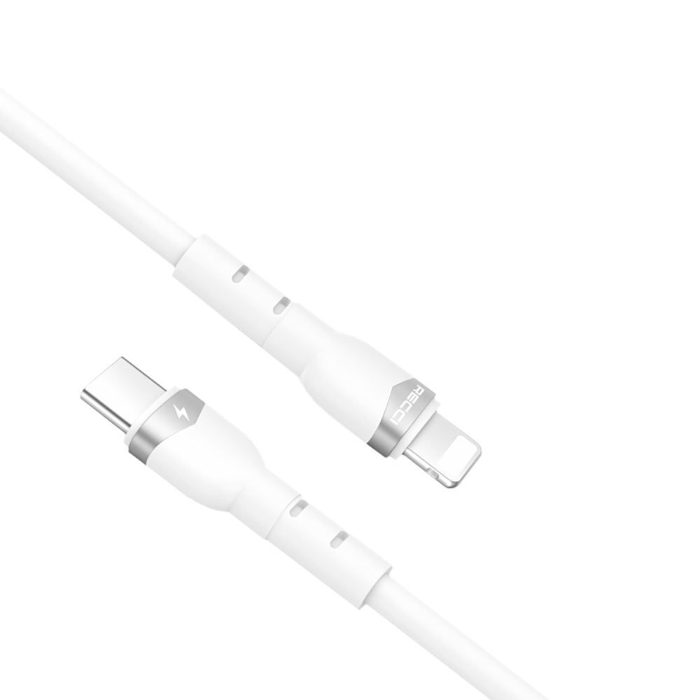 Recci RTC-P35CL Hızlı Şarj Özellikli 100cm Type-C to Lightning Kablo Beyaz